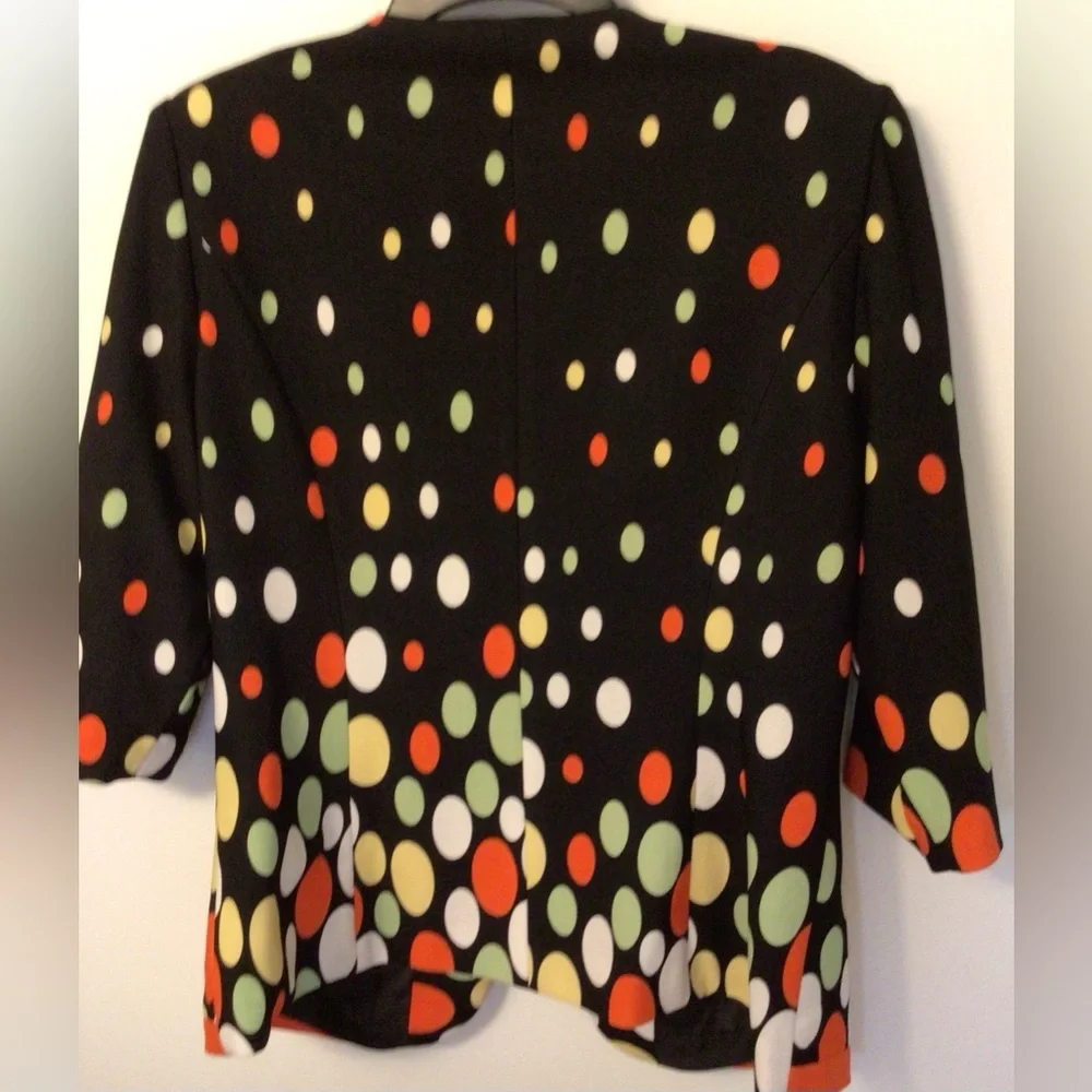 Vintage Tally Taylor brown orange blazer Jacket faux Diamond Closure size 12 - Picture 7 of 8